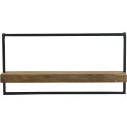 Wandplank Pardal hout metaal 30x60 cm bruin