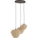 Hanglamp Moscito zwart ecru linnen 3-lichts