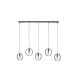 Hanglamp Girare zwart metaal 5-lichts