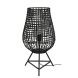 Tafellamp Scarperio rond 33 cm rotan zwart