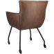 Eetkamerstoel Novile microleder bruin met wiel