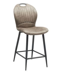 Barkruk Castione microvezel taupe