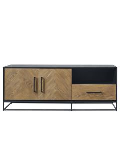 TV-meubel Veneta (154 Cm) eiken fineer zwart/naturel