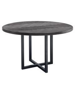 Eettafel Veneta Ø140 eiken fineer zwart