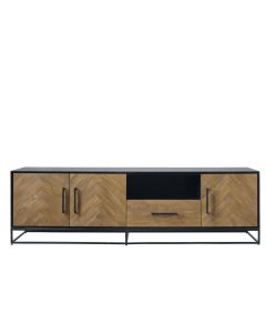 TV-meubel Veneta (199 Cm) eiken fineer zwart/naturel