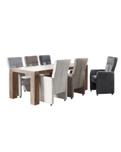 Eettafel Bassano L220xB100 acaciahout rough warm grey