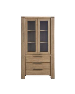 Vitrinekast Valvola (108 cm) acaciahout smoked brown