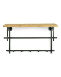 Kapstok Cabiano zwart/eiken met hoedenplank 5 haken