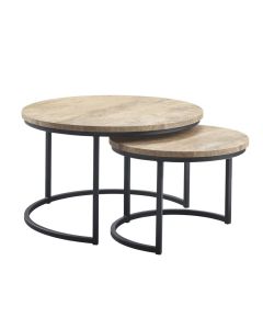 Salontafel Lunata set van 2 barley decor frame zwart