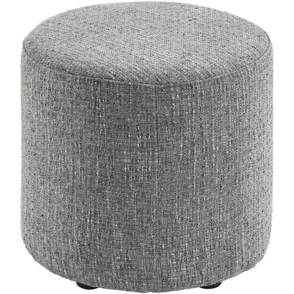 Poef Roby 40 cm donkergrijs rond