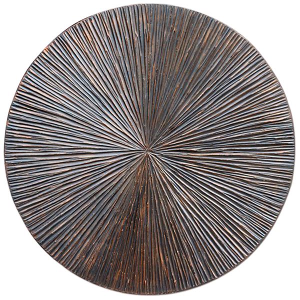 Wandornament Pictura 100 cm rond gestreept bruin