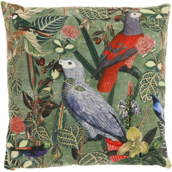 Sierkussen Puntamar papegaaien 45x45cm groen