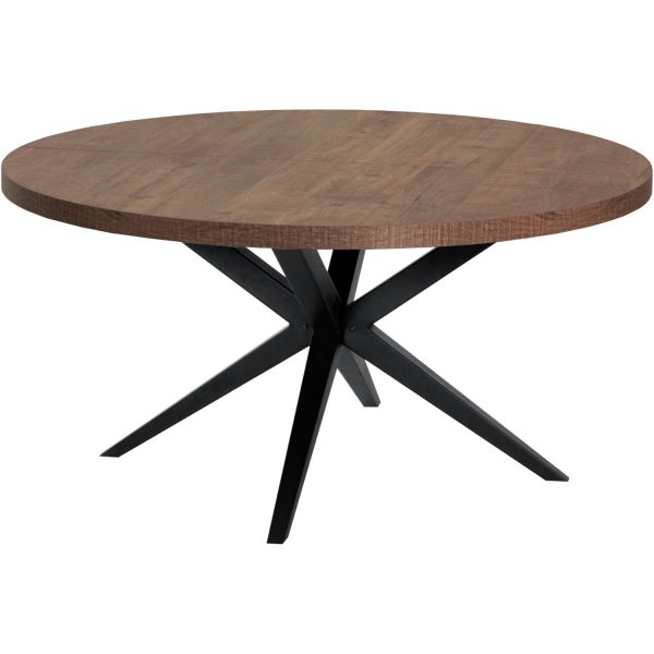Uitschuifbare eettafel Mascaro 150/190 cm rond dark mango
