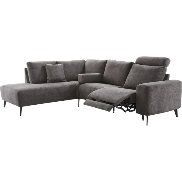 Hoekbank links Davanti pocket HR koudschuim donkergrijs