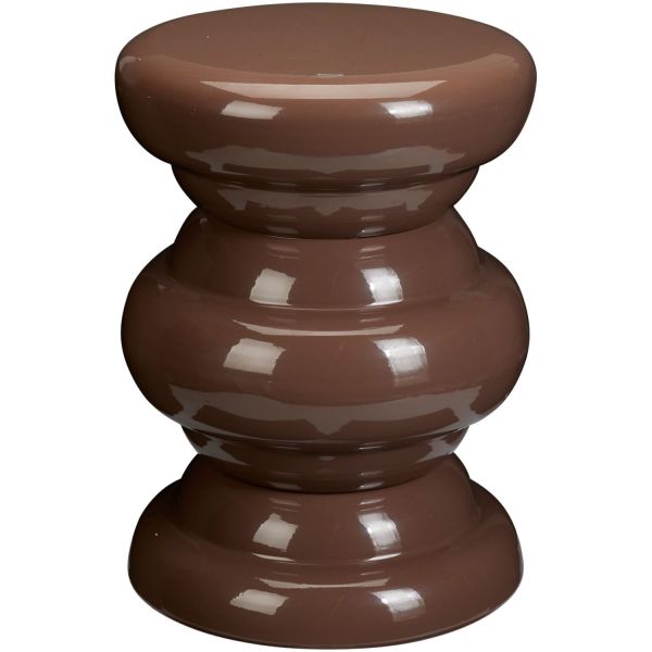 Bijzettafel Carapelle ijzer 32 cm rond donkerbruin