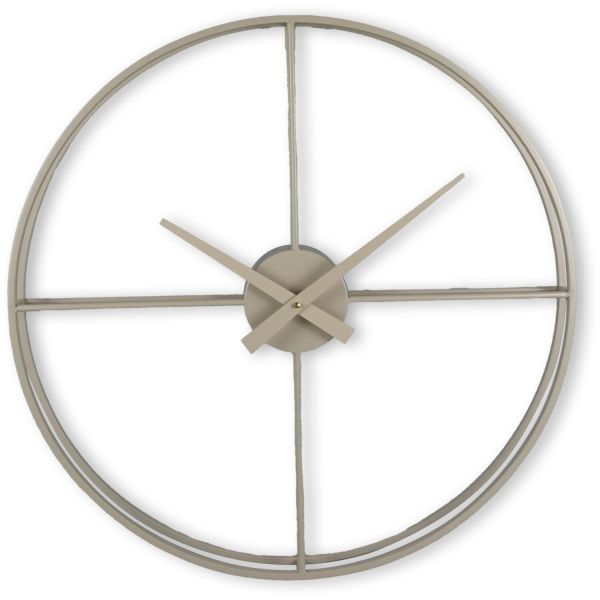 Klok Nimar metaal rond 60cm taupe strak dessin 60