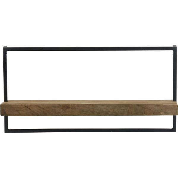 Wandplank Pardal hout metaal 30x60 cm bruin