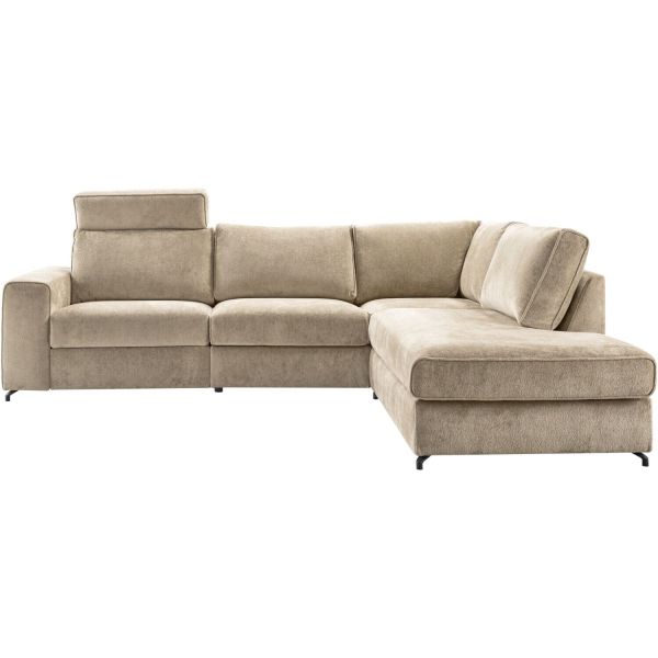 Hoekbank rechts Licato taupe relaxfunctie excellent comfort