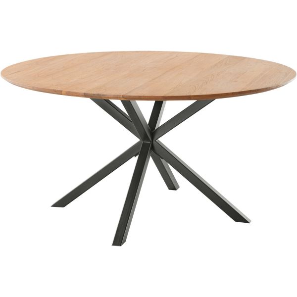 Eettafel Romaro teakhout 130 cm rond mix rough