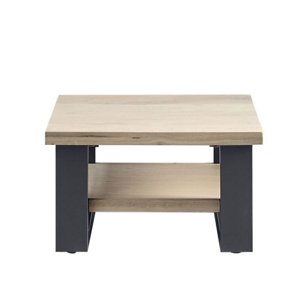 Salontafel Verato eikenhout 70x70 cm vierkant naturel grey