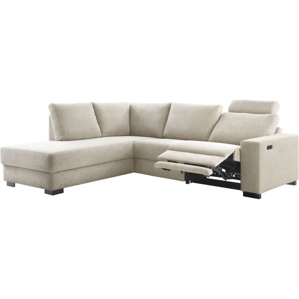 Hoekbank links Florance HR koudschuim zandbeige relaxfunctie