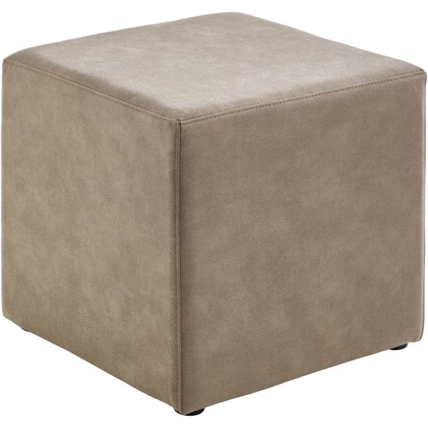 Poef Roby 45x45 cm microvezel taupe vierkant