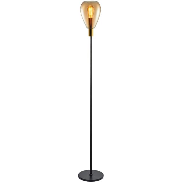 Vloerlamp Felinio amber glas 1-lichts