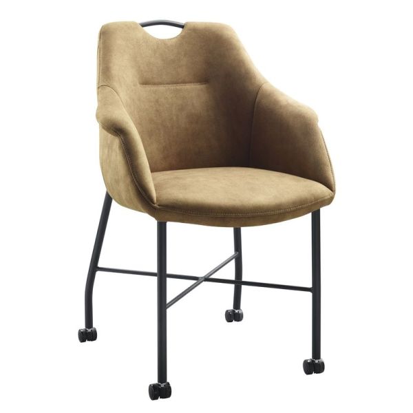 Eetkamerstoel Lucide microvezel cognac