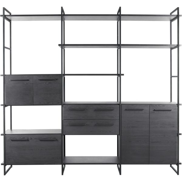 Wandkast Sistema 226x244x45 cm zwart