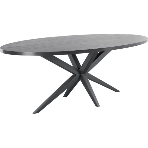 Eettafel Mascaro 220x120 cm ovaal zwart