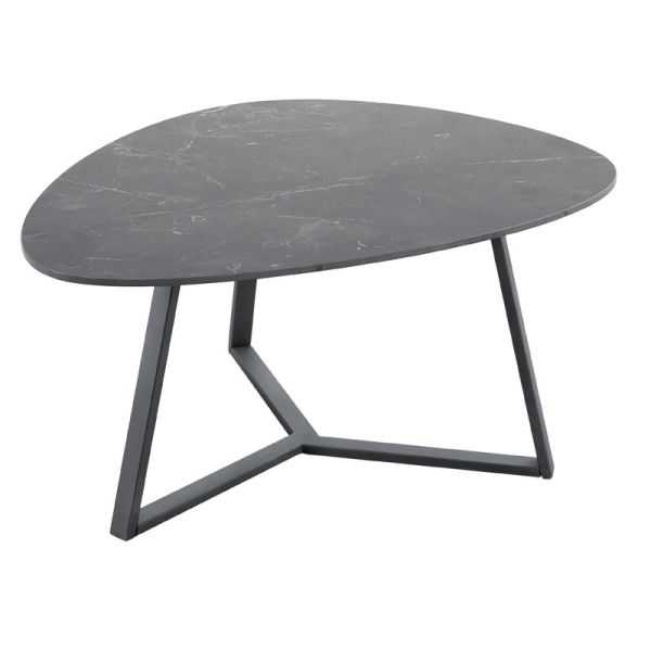 Salontafel Lineto 64x80 cm organisch zwart keramiek