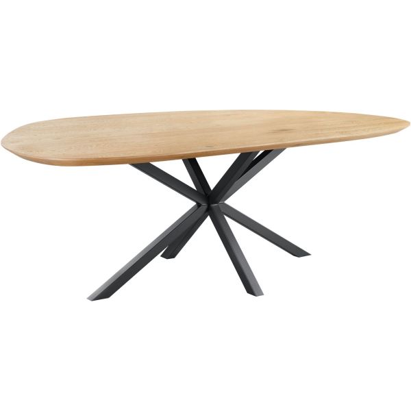 Eettafel Tavolo eikenhout 230x115 cm kiezel bruin