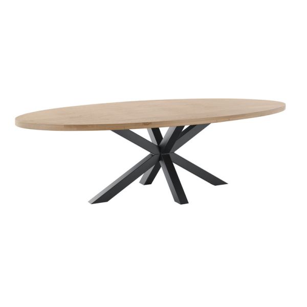 Eettafel Tavolo eikenhout 260x125 cm ovaal naturel grijs