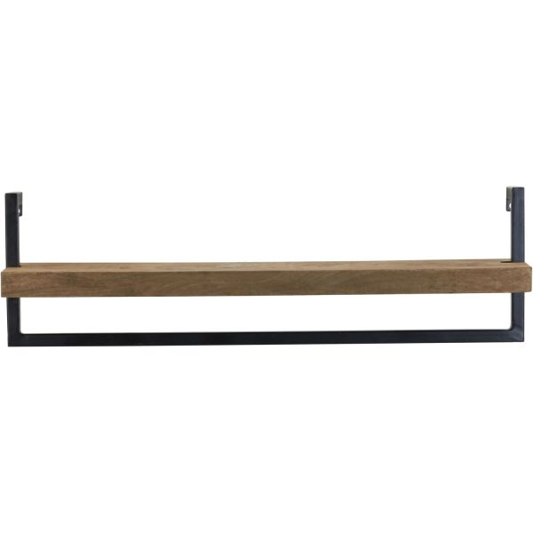 Wandplank Pardal hout metaal 24x80 cm bruin