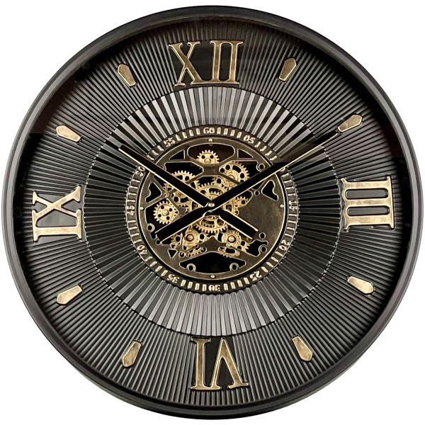 Klok Nimar metaal rond 60cm zwart dessin 54