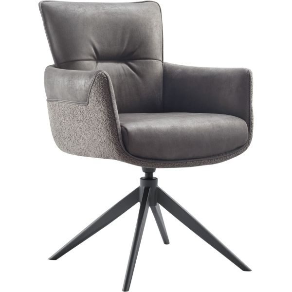 Eetkamerstoel Mirandola draaibaar microleder antraciet
