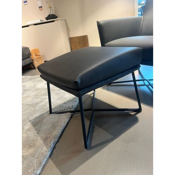 Leren voetenbank Dono voor fauteuil