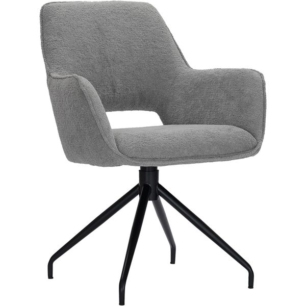 Eetkamerstoel Buco draaibaar bouclé grijs