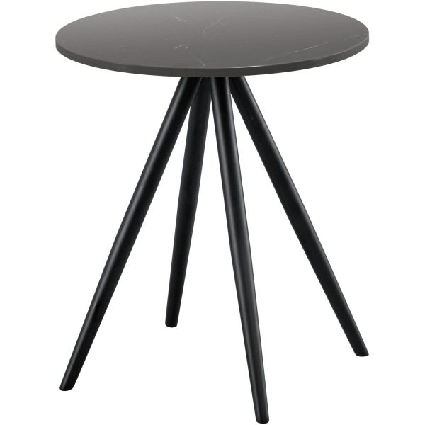 Bijzettafel Cercio keramiek 40 cm rond zwart