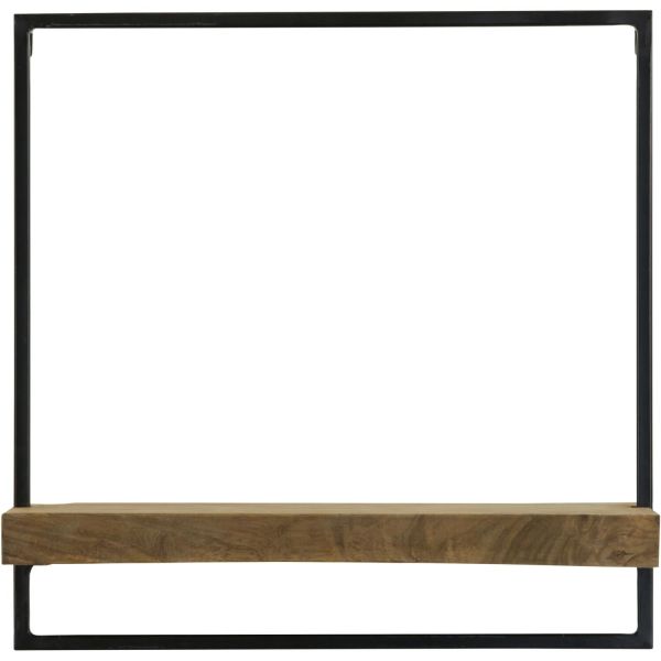 Wandplank Pardal hout metaal 50x50 cm bruin