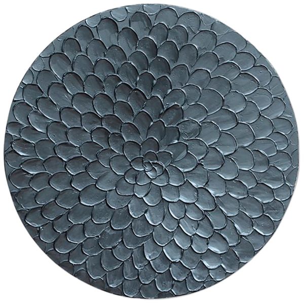 Wandornament Pictura 60 cm rond zilver