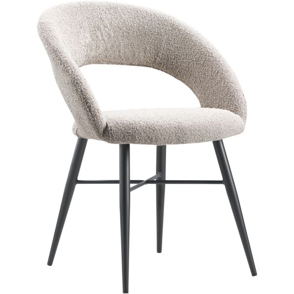 Eetkamerstoel Marasino bouclé bruin