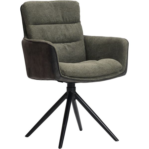 Eetkamerstoel Letta draaibaar velvet donkergroen