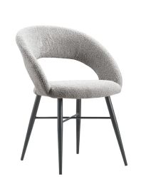 Eetkamerstoel Marasino bouclé grijs