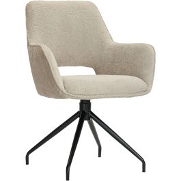 Eetkamerstoel Buco draaibaar bouclé beige