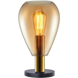 Tafellamp Felinio amber glas 1-lichts