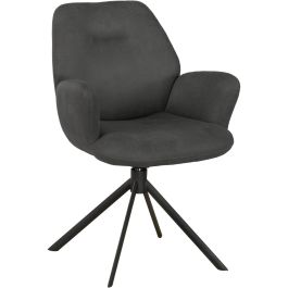 Eetkamerstoel Loranzo draaibaar microvezel antraciet