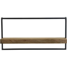 Wandplank Pardal hout metaal 30x60 cm bruin