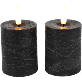 Stompkaars Benevento Led zwart 5 cm rond set van 2