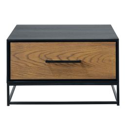 Salontafel Vinito (B65xL65) eiken fineer zwart/naturel